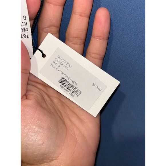 NWT Milly Eva Cap Sleevless Mini Dress - Ice Blue - Women's Size 8 ($375) - Picture 9 of 14